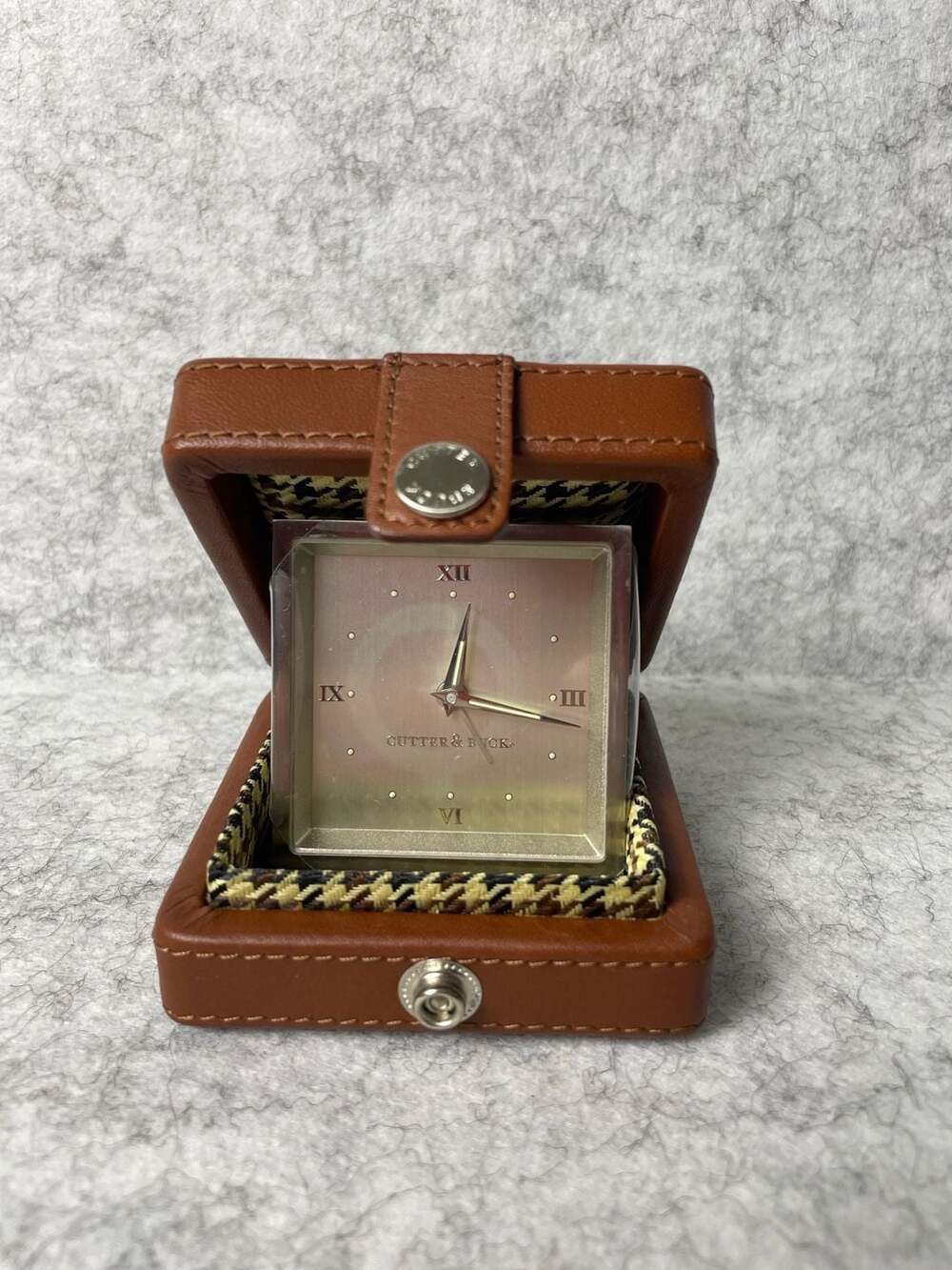 Cutter & Buck The Bank of New York Logo Travel Alarm Clock iHoundstooth Leather